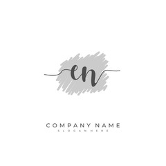 Handwritten initial letter E N EN for identity and logo. Vector logo template with handwriting and signature style.