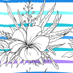 Tropical, modern stripes motif