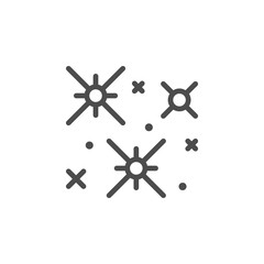 Sparkling and twinkling line outline icon