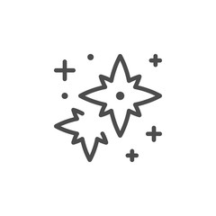Sparkling and twinkling line outline icon