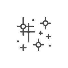 Sparkling and twinkling line outline icon
