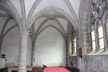 Salle capitulaire de l'abbaye d'Ambronay - Département de l'Ain - Région Rhône Alpes - France -...