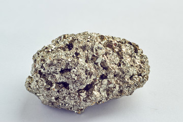 piece of pyrite stone isolated