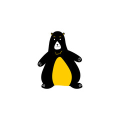 Cute bear. Animals illustration. Animal print - Vector