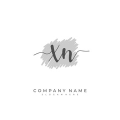 Handwritten initial letter X N XN for identity and logo. Vector logo template with handwriting and signature style.