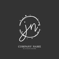 Handwritten initial letter J N JN for identity and logo. Vector logo template with handwriting and signature style.
