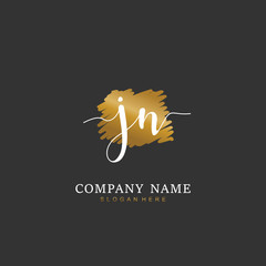 Handwritten initial letter J N JN for identity and logo. Vector logo template with handwriting and signature style.