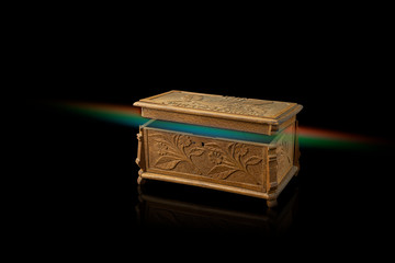 antique handmade wooden chest hides magic and secrets