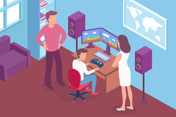 Gamer Isometric Illustration
