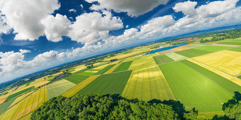 aerial of agriculture fields