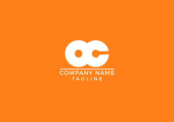 Unique creative minimal company simple brands orange and white letter A C ac logo initial based icon design in vector editable file.