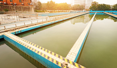 Modern urban wastewater treatment plant