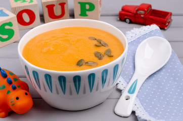 Vegetable puree in a dish