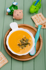 Vegetable puree in a dish