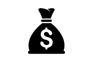 Money bag icon, dollar in bag icon vector illustration