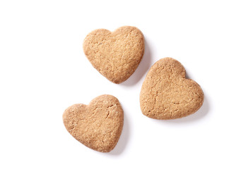 Cookie hearts isolated on a white background