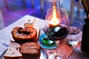 Southern Italian wine with bread and grilled pork