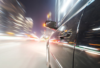 car on the road with motion blur background