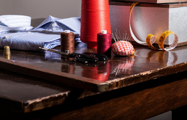 work tools of a tailoring studio, Italian tailor
