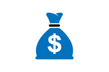 Money bag icon, dollar in bag icon vector illustration