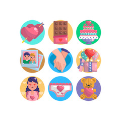Valentines illustrations icons packs vector heart love 