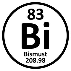 Periodic table element bismuth icon.