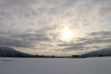 clouds over lake