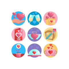 Valentines illustrations icons packs vector heart love 