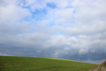 Fototapeta na wymiar Clouds on Hungarian hills.