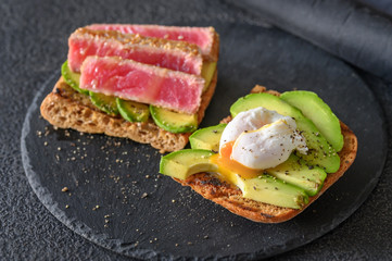 Sandwich with tuna and egg