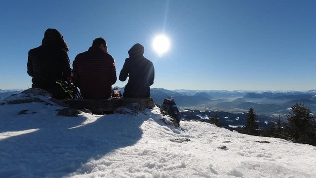 Time lapse at Erl Kufstein Austria top of the mountain sunny day with blue skies and no clouds