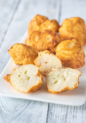 Fried cauliflower coated in batter