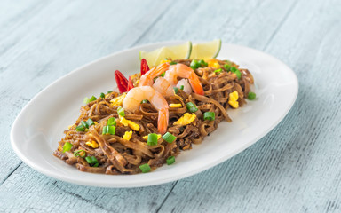 Dish of Pad Thai - Thai fried rice noodles