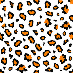 Leopard seamless vector pattern. Seamless wallpaper, fashion textile background.