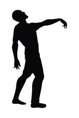 Fototapeta na wymiar Zombie silhouette vector on white background