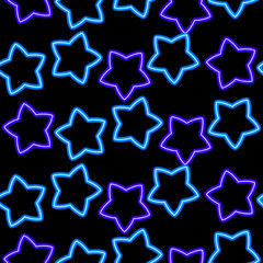 ネオンスター　シームレスパターン　青