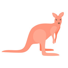 cute kangaroo in flat style on white background