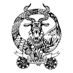 Zodiac sign. Vector hand drawn illustration
