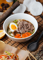 Pho bo soup, Vietnamese cuisine, Pan-Asian menu