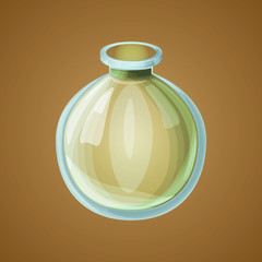Magic potion empty bottle game asset vector icon, cute fantasy design, isolated element.