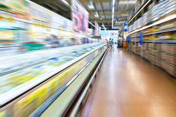 Empty supermarket aisle