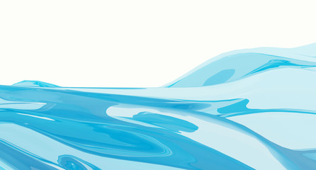 A stream of clear blue water. 3D rendering.