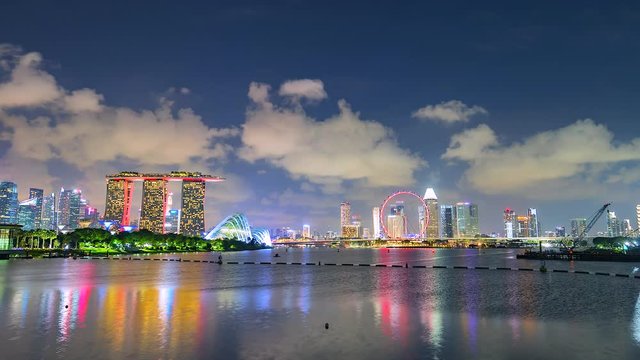 4K, Time lapse Singapore Cityscape 