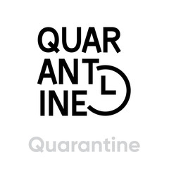 Quarantine abstract sign logo vector icon. Editable line pictogram