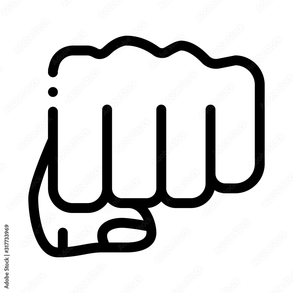 Canvas Prints boxer fist punch icon vector. outline boxer fist punch sign. isolated contour symbol illustration