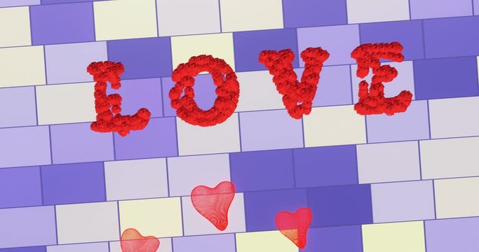 St. Valentine's Day. Love and roses. 3D 