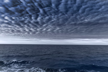 Baltic sea in cloudy and windy day.
