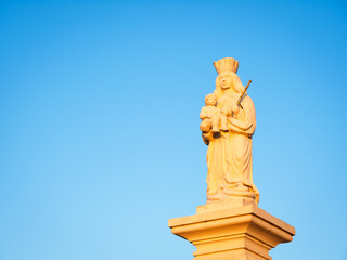 Statue of holy mother with jesus child in burgenland