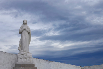 Statue of an angel in a cemetery