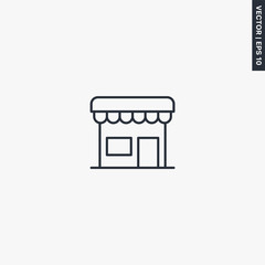 Shop, linear style sign for mobile concept and web design